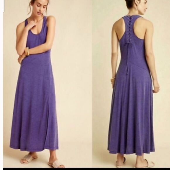 Anthropologie Dresses & Skirts - Anthropologie Melanie Lace-Up Back Maxi Tank Dress size XS